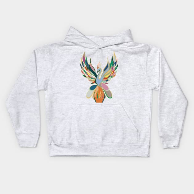 Phoenix 5 Kids Hoodie by Abstract Scribbler